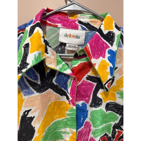 Deloreta Puru Large Multicolor Long Sleeve Button-Up Shirt - Picture 2 of 7
